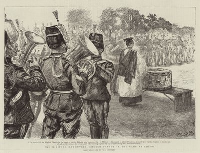 Las maniobras militares, desfile en la iglesia en el campamento de Churn de Charles Paul Renouard